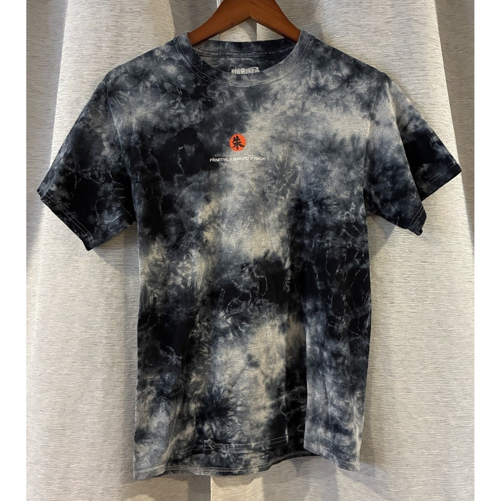 Primitive Naruto Itachi Uchiha Tie Dye T-Shirt Anime Manga Graphic Gray Youth XL